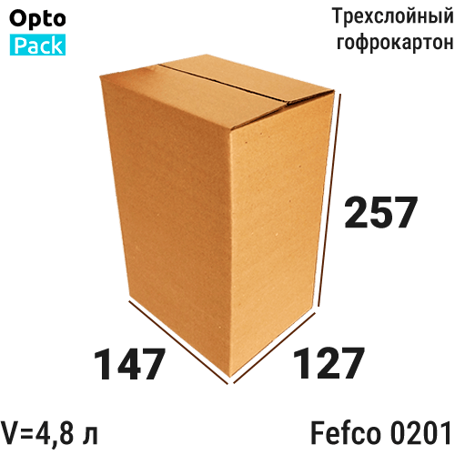 Коробка картонная </br><b>147х127х257 </b> мм