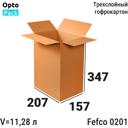 Коробка картонная </br><b>207х157х347 </b> мм