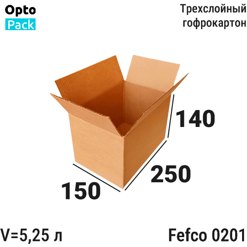 Коробка картонная </br><b>250х150х140</b> мм