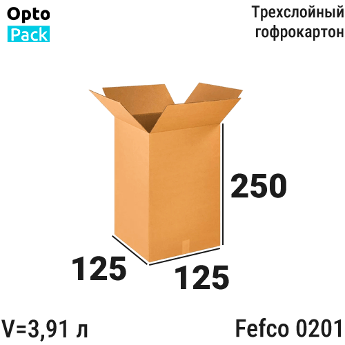 Коробка картонная </br><b>125х125х250</b> мм